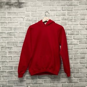 Basic plain red hoodie.
